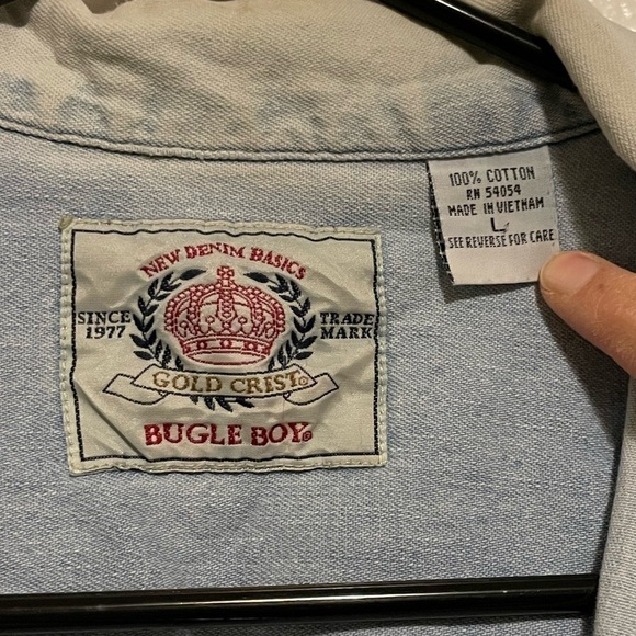 Vintage Bugle Boy Size Large Long Sleeve Button Down Shirt - Picture 3 of 3